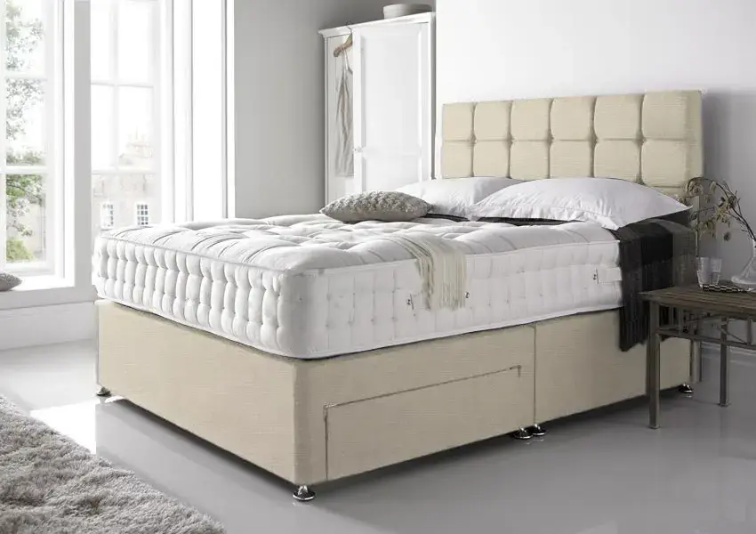 Grey linen 2024 divan bed