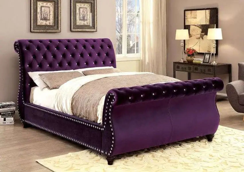 Purple bed queen sales