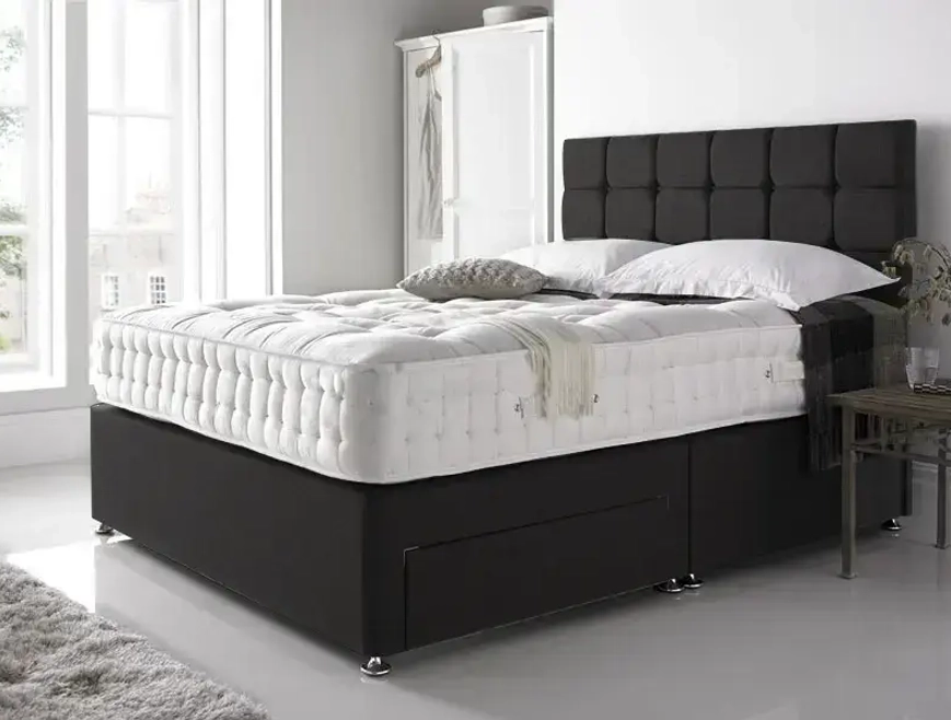 Buy Grey Linen Divan Bed Base Beds Divans